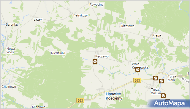 mapa Kęczewo, Kęczewo na mapie Targeo