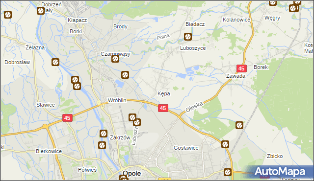 mapa Kępa gmina Łubniany, Kępa gmina Łubniany na mapie Targeo