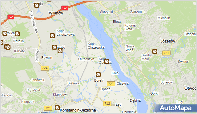 mapa Kępa Oborska, Kępa Oborska na mapie Targeo