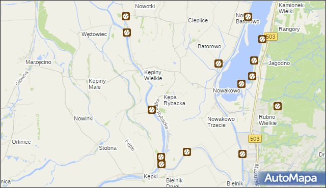 mapa Kępa Rybacka, Kępa Rybacka na mapie Targeo