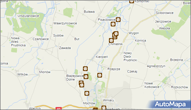 mapa Kierpień, Kierpień na mapie Targeo