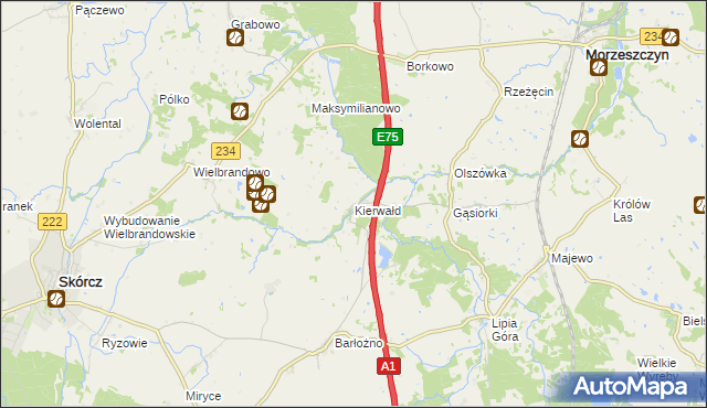 mapa Kierwałd, Kierwałd na mapie Targeo