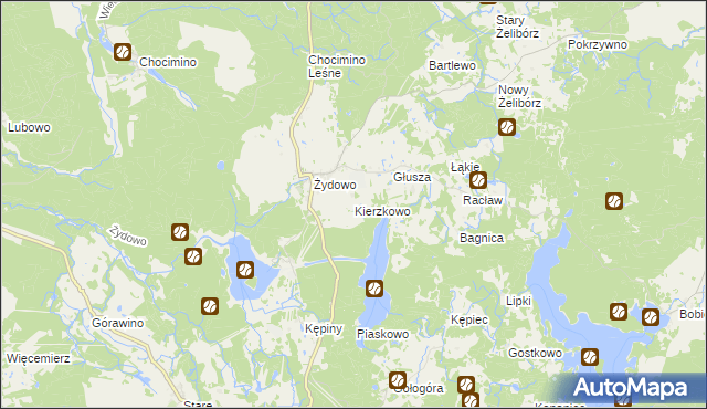 mapa Kierzkowo gmina Polanów, Kierzkowo gmina Polanów na mapie Targeo