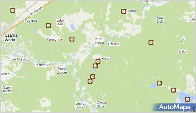 mapa Klaniny, Klaniny na mapie Targeo