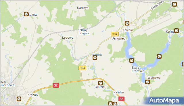 mapa Klępsk, Klępsk na mapie Targeo