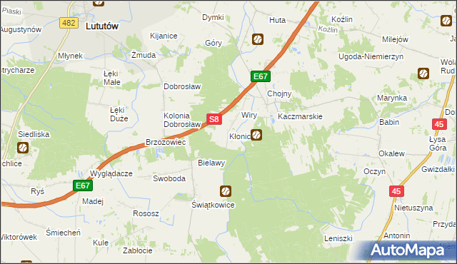 mapa Kłoniczki, Kłoniczki na mapie Targeo