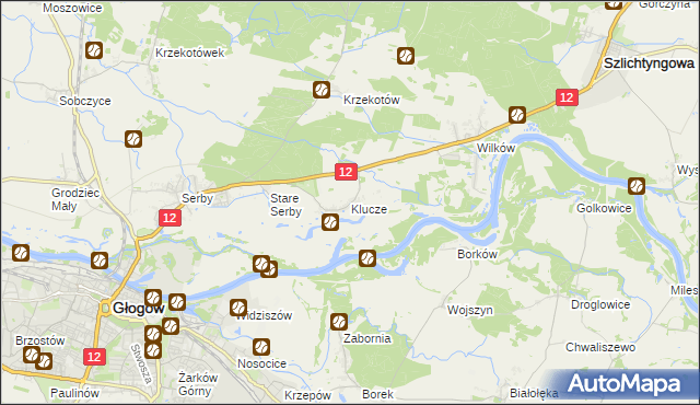 mapa Klucze gmina Głogów, Klucze gmina Głogów na mapie Targeo