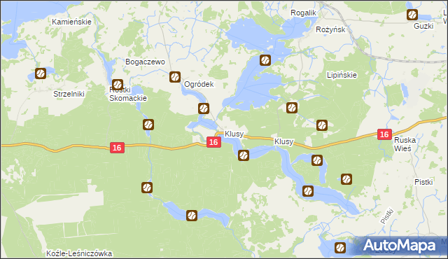 mapa Klusy gmina Orzysz, Klusy gmina Orzysz na mapie Targeo