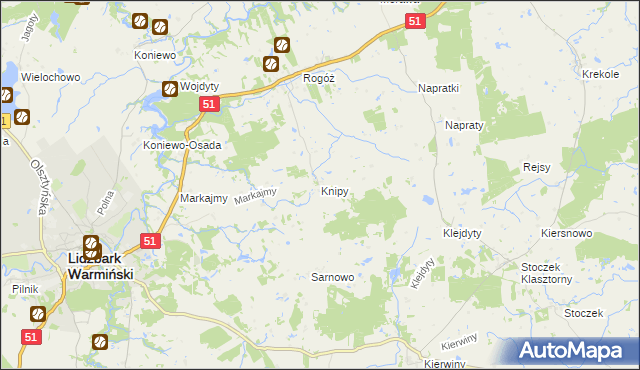 mapa Knipy, Knipy na mapie Targeo