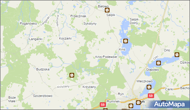 mapa Knis-Podewsie, Knis-Podewsie na mapie Targeo