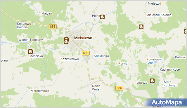 mapa Kobylanka gmina Michałowo, Kobylanka gmina Michałowo na mapie Targeo