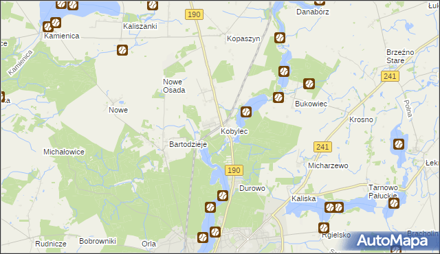 mapa Kobylec gmina Wągrowiec, Kobylec gmina Wągrowiec na mapie Targeo