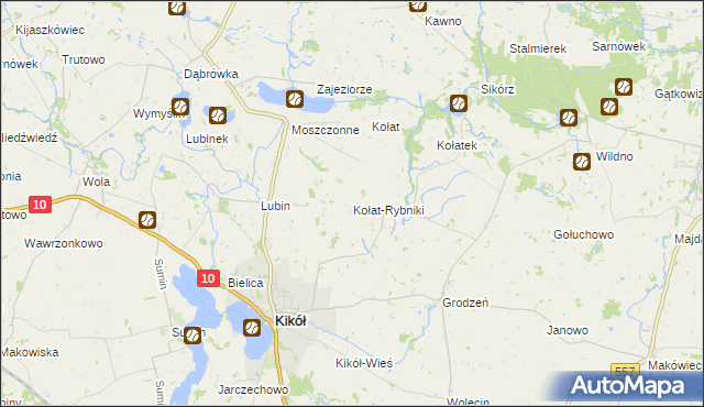 mapa Kołat-Rybniki, Kołat-Rybniki na mapie Targeo