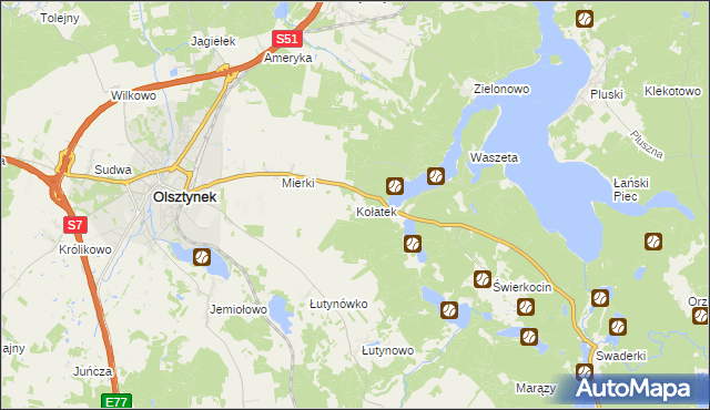 mapa Kołatek, Kołatek na mapie Targeo