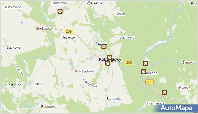 mapa Kołczygłowy, Kołczygłowy na mapie Targeo