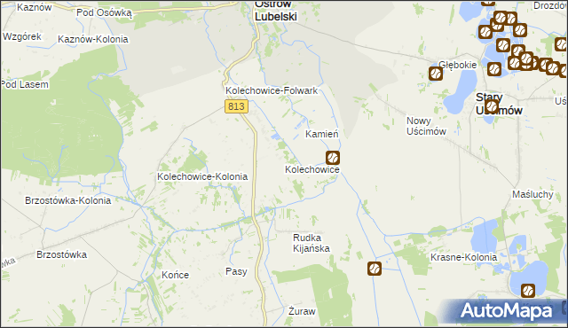 mapa Kolechowice, Kolechowice na mapie Targeo