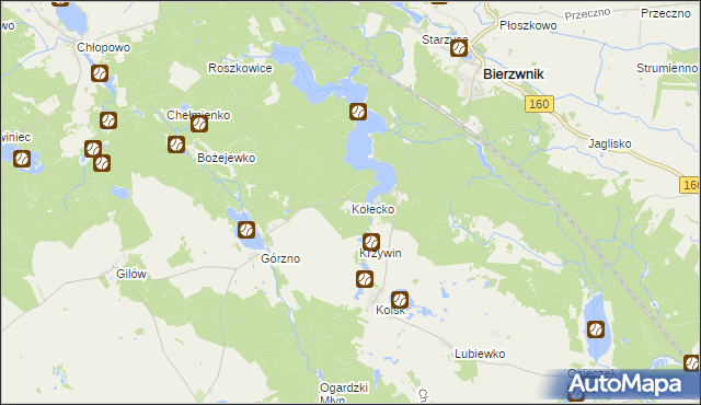 mapa Kołecko, Kołecko na mapie Targeo