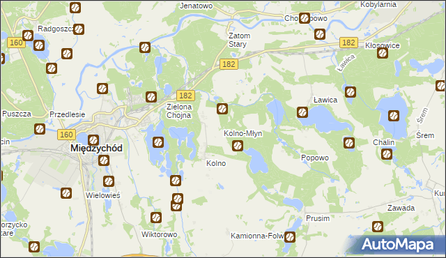 mapa Kolno-Młyn, Kolno-Młyn na mapie Targeo