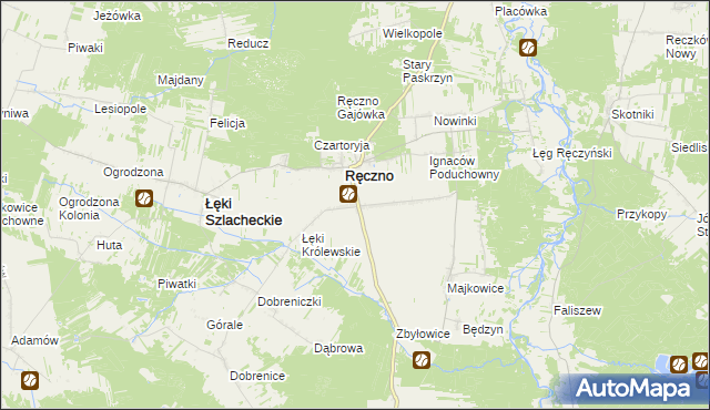 mapa Kolonia Ręczno, Kolonia Ręczno na mapie Targeo