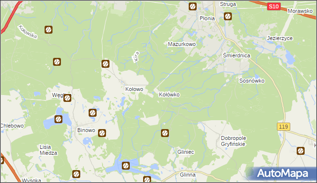 mapa Kołówko, Kołówko na mapie Targeo