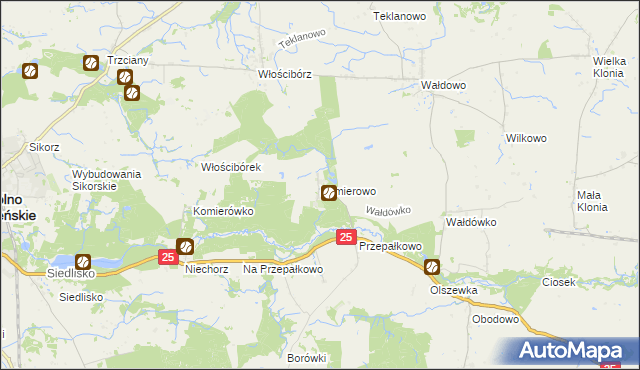 mapa Komierowo, Komierowo na mapie Targeo