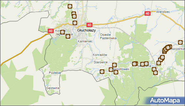 mapa Konradów gmina Głuchołazy, Konradów gmina Głuchołazy na mapie Targeo