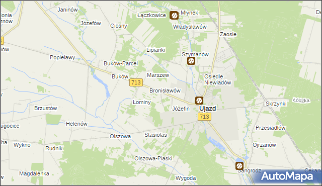 mapa Konstancin gmina Ujazd, Konstancin gmina Ujazd na mapie Targeo