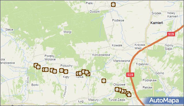 mapa Korczowiska, Korczowiska na mapie Targeo