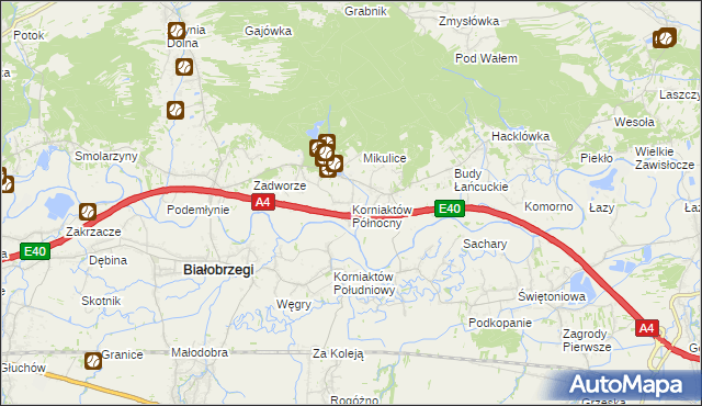 mapa Korniaktów Północny, Korniaktów Północny na mapie Targeo