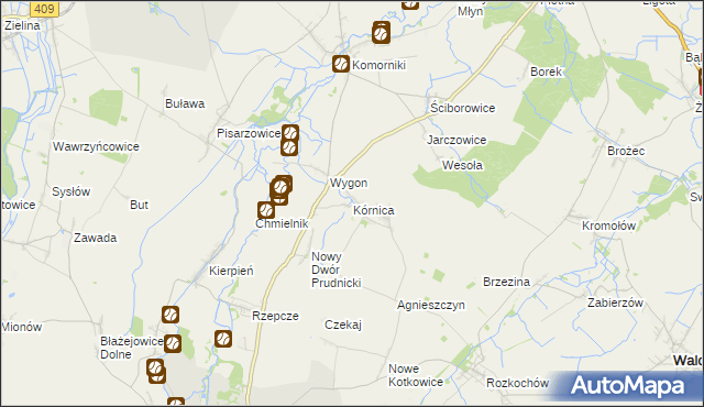 mapa Kórnica, Kórnica na mapie Targeo