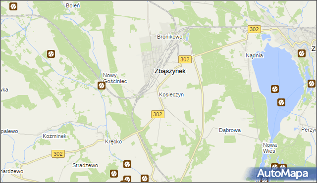 mapa Kosieczyn, Kosieczyn na mapie Targeo