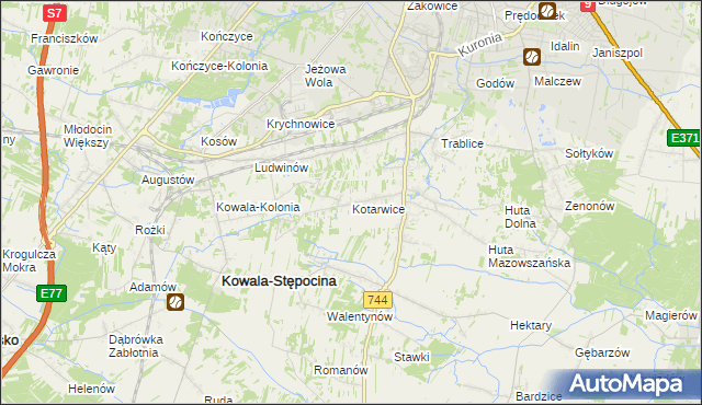 mapa Kotarwice, Kotarwice na mapie Targeo