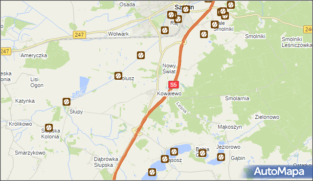 mapa Kowalewo gmina Szubin, Kowalewo gmina Szubin na mapie Targeo