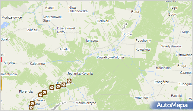 mapa Kowalków-Kolonia, Kowalków-Kolonia na mapie Targeo