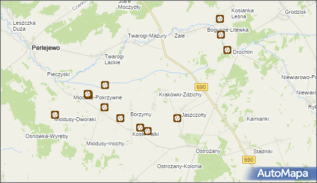 mapa Krakówki-Zdzichy, Krakówki-Zdzichy na mapie Targeo