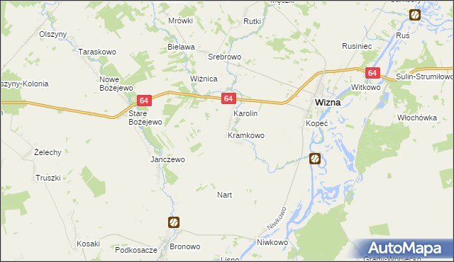 mapa Kramkowo, Kramkowo na mapie Targeo