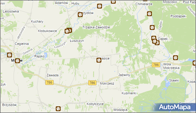 mapa Krasice gmina Mstów, Krasice gmina Mstów na mapie Targeo