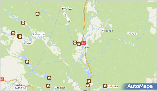 mapa Krępsko gmina Szydłowo, Krępsko gmina Szydłowo na mapie Targeo