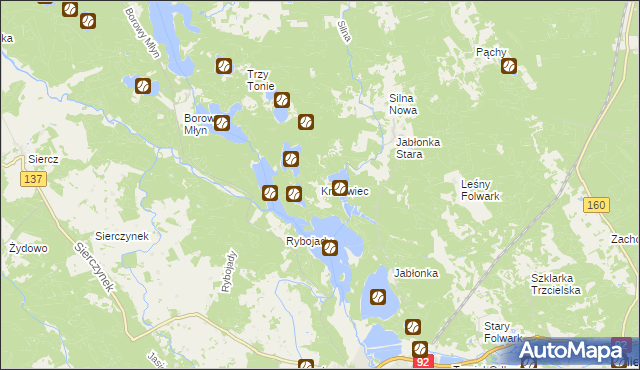 mapa Królewiec gmina Miedzichowo, Królewiec gmina Miedzichowo na mapie Targeo