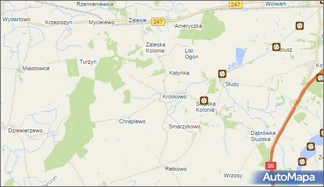 mapa Królikowo gmina Szubin, Królikowo gmina Szubin na mapie Targeo