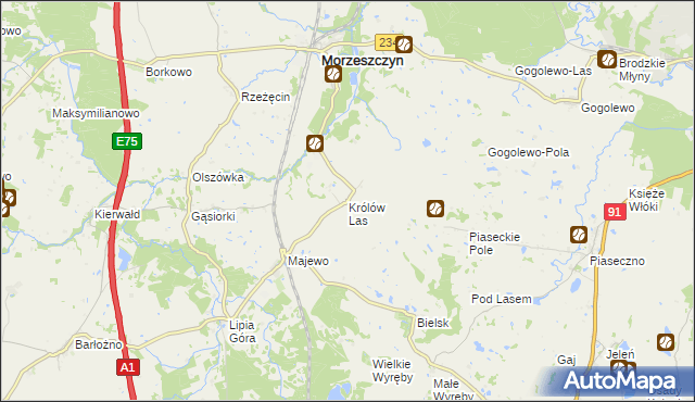 mapa Królów Las, Królów Las na mapie Targeo