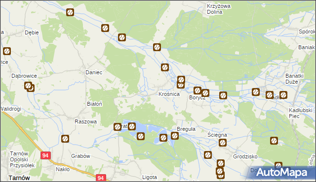 mapa Krośnica gmina Izbicko, Krośnica gmina Izbicko na mapie Targeo