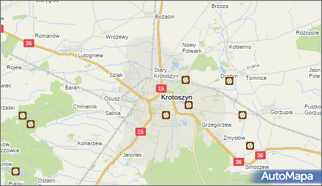 mapa Krotoszyna, Krotoszyn na mapie Targeo