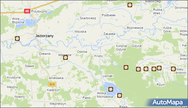 mapa Krupy gmina Michów, Krupy gmina Michów na mapie Targeo