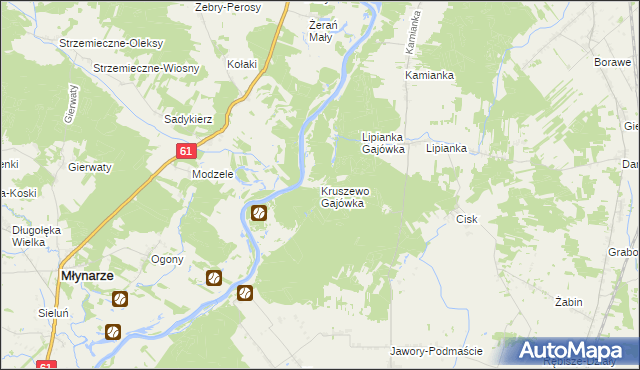 mapa Kruszewo Gajówka, Kruszewo Gajówka na mapie Targeo