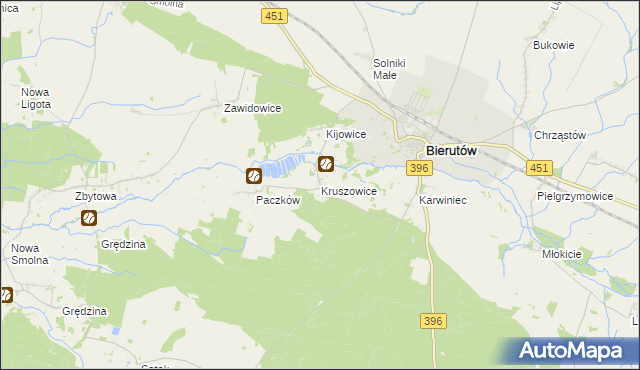 mapa Kruszowice, Kruszowice na mapie Targeo