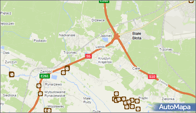 mapa Kruszyn Krajeński, Kruszyn Krajeński na mapie Targeo