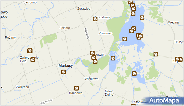 mapa Krzewsk, Krzewsk na mapie Targeo