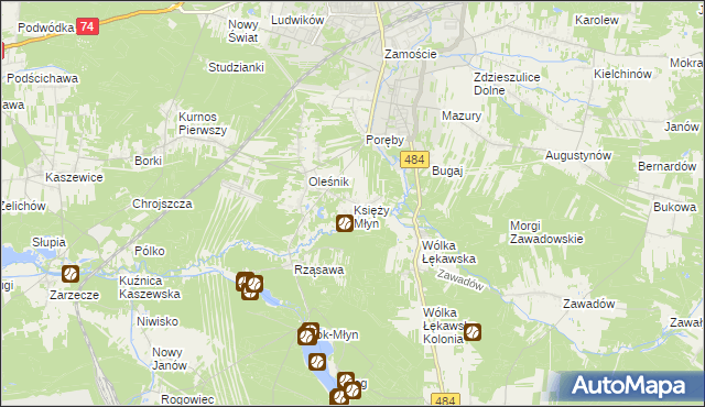 mapa Księży Młyn, Księży Młyn na mapie Targeo