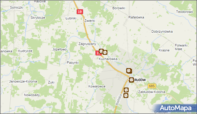 mapa Kucharówka, Kucharówka na mapie Targeo